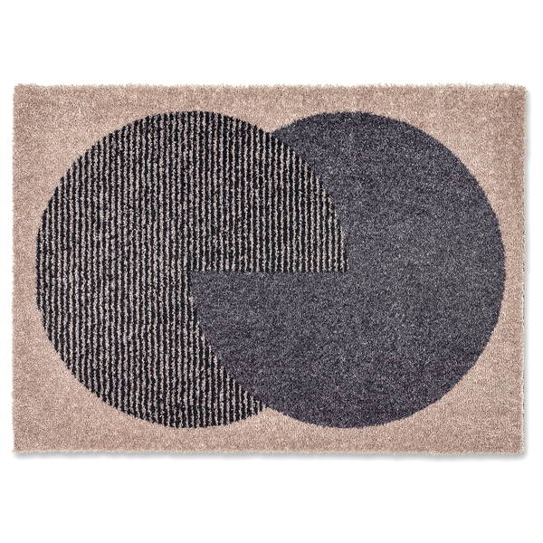 Fußmatte Manhattan Circle - Polyamid - Beige / Anthrazit - 67 x 100 cm