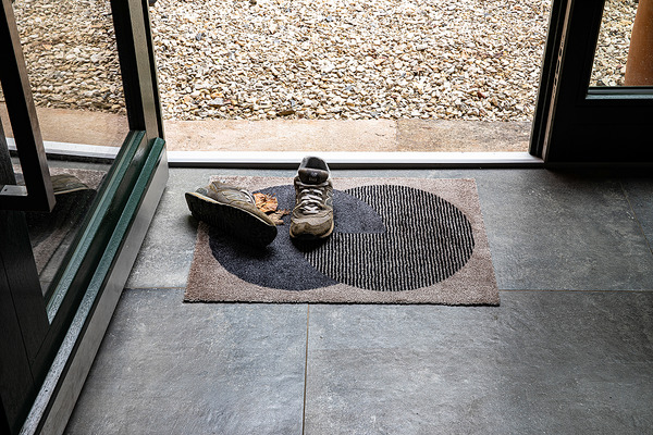 Fußmatte Manhattan Circle - Polyamid - Beige / Anthrazit - 67 x 100 cm