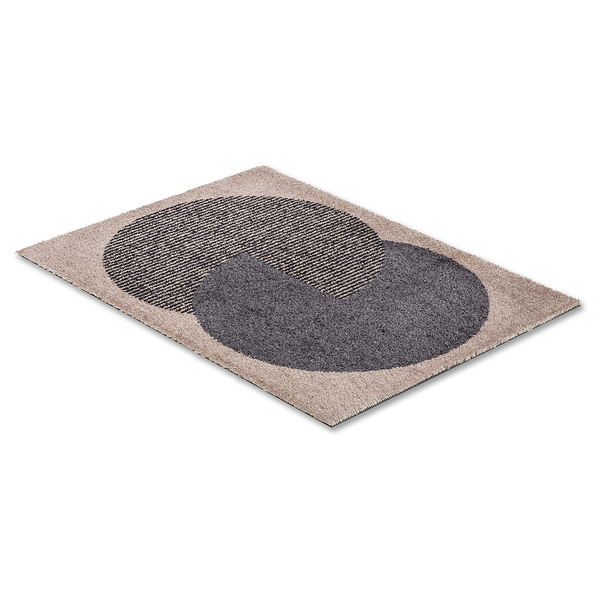 Fußmatte Manhattan Circle - Polyamid - Beige / Anthrazit - 67 x 100 cm
