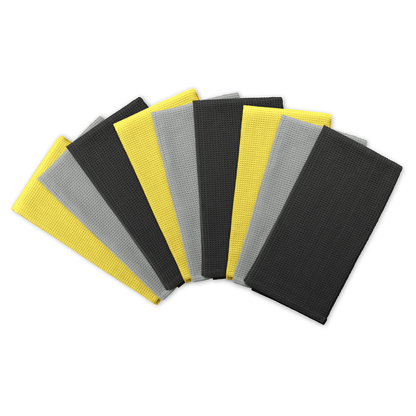 Geschirrtuch Set Betty Uni Typ A - Baumwolle - 50 x 70 cm - Grau / Gelb - 9-teilig