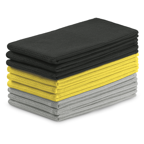 Geschirrtuch Set Betty Uni Typ A - Baumwolle - 50 x 70 cm - Grau / Gelb - 9-teilig