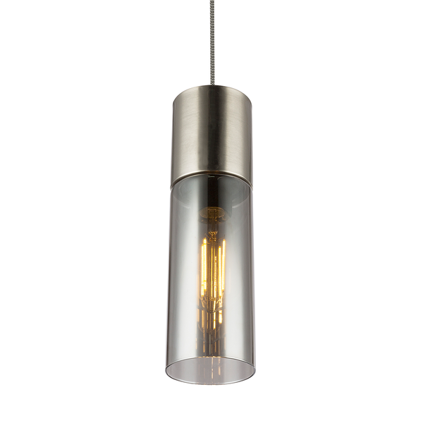 Pendelleuchte Annika Typ C - Farbglas / Eisen - 1-flammig - Silber