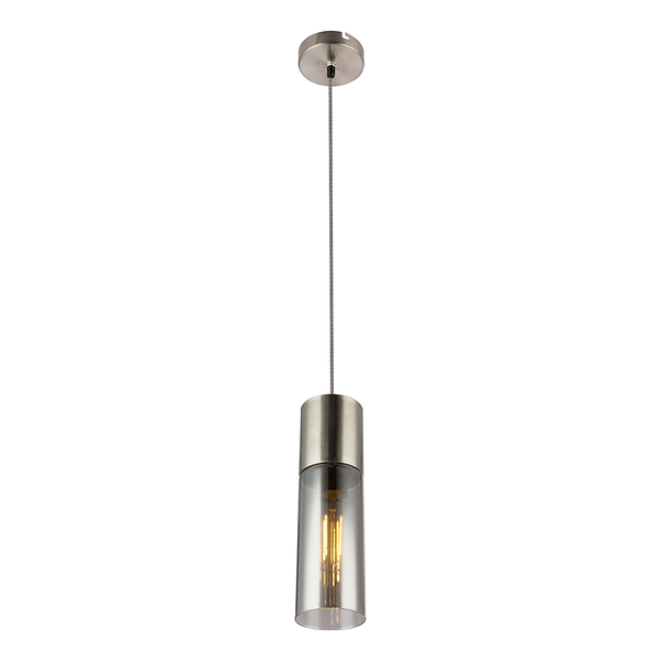 Pendelleuchte Annika Typ C - Farbglas / Eisen - 1-flammig - Silber
