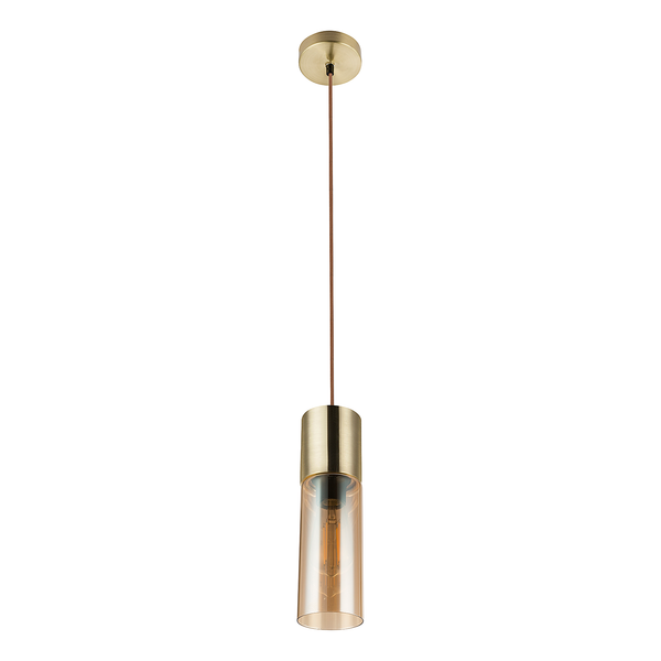 Pendelleuchte Annika Typ C - Farbglas / Eisen - 1-flammig - Messing