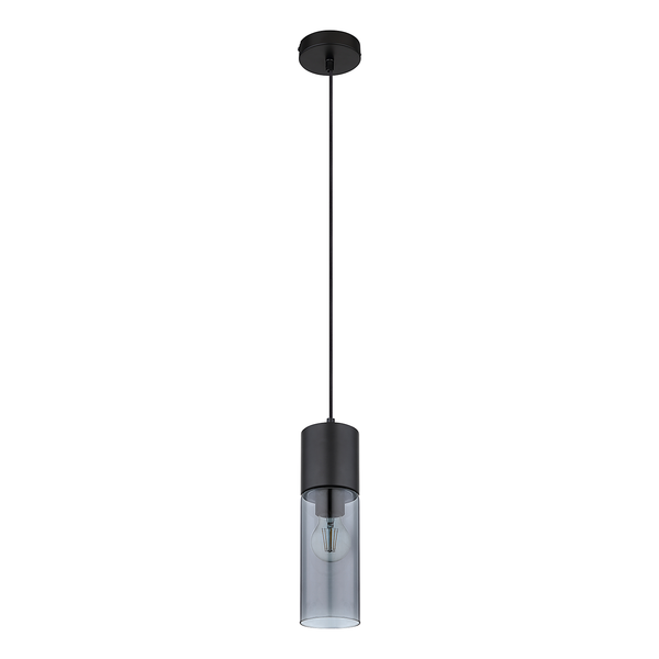 Pendelleuchte Annika Typ C - Farbglas / Eisen - 1-flammig - Schwarz