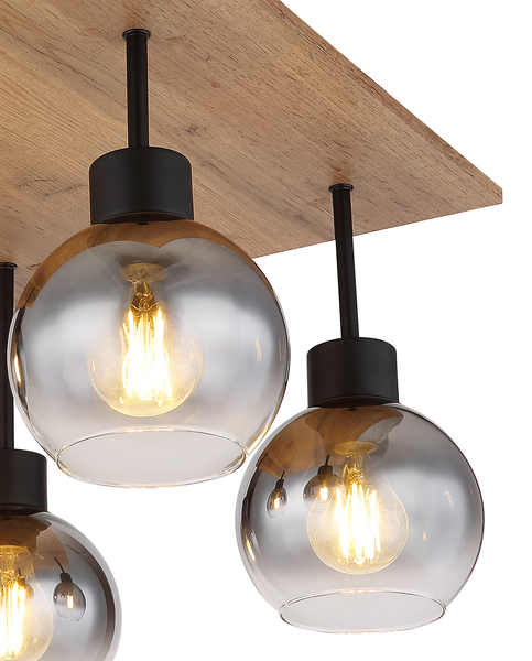 Deckenleuchte Moitas Typ A - Farbglas / Eisen - Flammenanzahl: 4