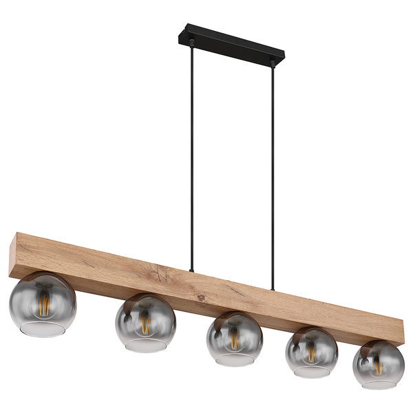 Pendelleuchte Moitas Typ B - Farbglas / Eisen - Flammenanzahl: 5