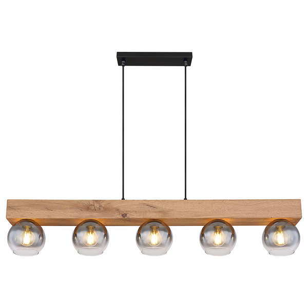 Pendelleuchte Moitas Typ B - Farbglas / Eisen - Flammenanzahl: 5