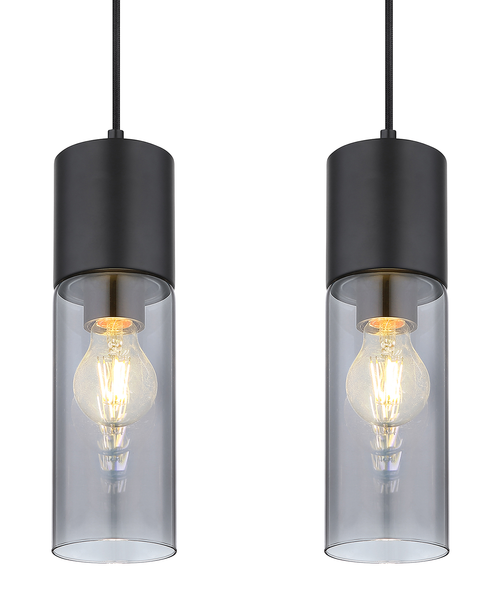 Pendelleuchte Annika Typ B - Farbglas / Eisen - 4-flammig