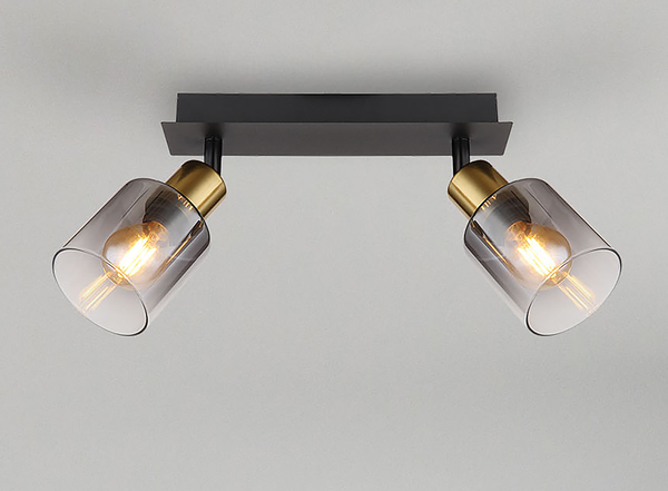 Deckenleuchte Hollsy - Farbglas / Eisen - Flammenanzahl: 2