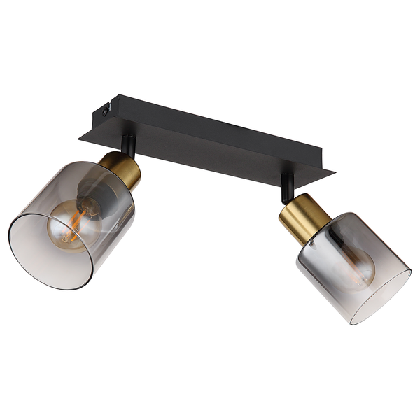 Deckenleuchte Hollsy - Farbglas / Eisen - Flammenanzahl: 2