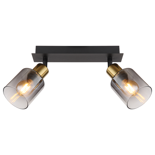 Deckenleuchte Hollsy - Farbglas / Eisen - Flammenanzahl: 2