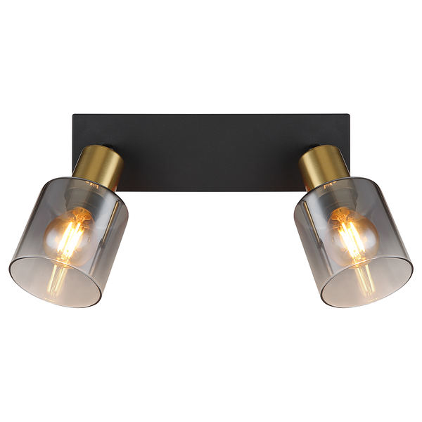 Deckenleuchte Hollsy - Farbglas / Eisen - Flammenanzahl: 2