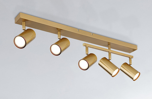 Deckenstrahler Robby - Eisen - Gold - Flammenanzahl: 5
