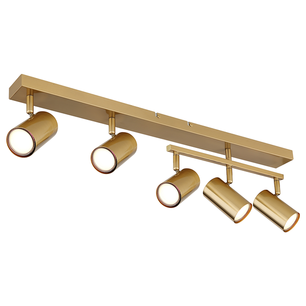 Deckenstrahler Robby - Eisen - Gold - Flammenanzahl: 5