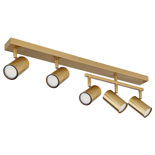 Deckenstrahler Robby - Eisen - Gold - Flammenanzahl: 5