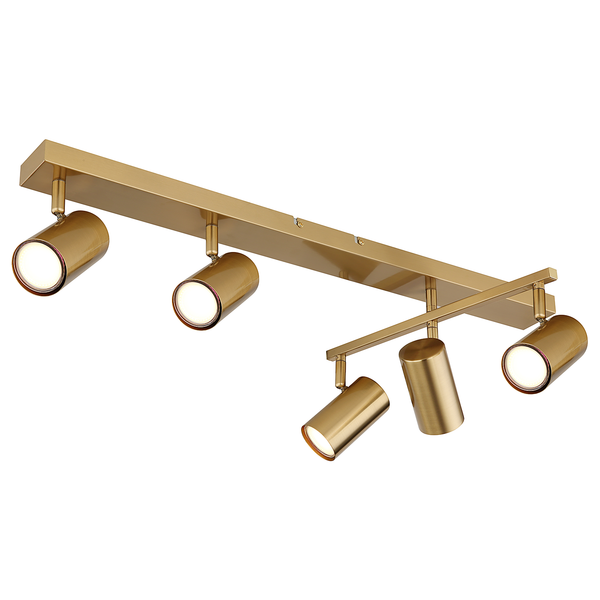 Deckenstrahler Robby - Eisen - Gold - Flammenanzahl: 5