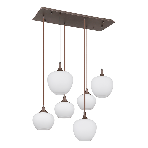 Pendelleuchte Maxy Typ B - Opalglas / Eisen - 6-flammig