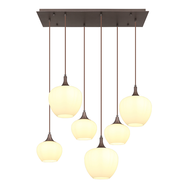 Pendelleuchte Maxy Typ B - Opalglas / Eisen - 6-flammig