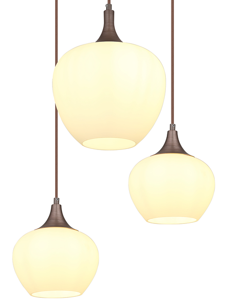 Pendelleuchte Maxy Typ B - Opalglas / Eisen - 6-flammig