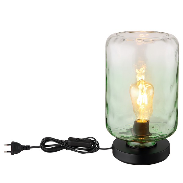Tischleuchte Darina - Farbglas / Eisen - 1-flammig - Grün
