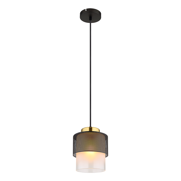 Pendelleuchte Olga - Satiniertes glas / Eisen - Flammenanzahl: 1