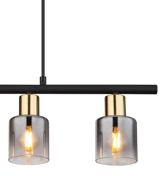 Pendelleuchte Hollsy - Farbglas / Eisen - 4-flammig
