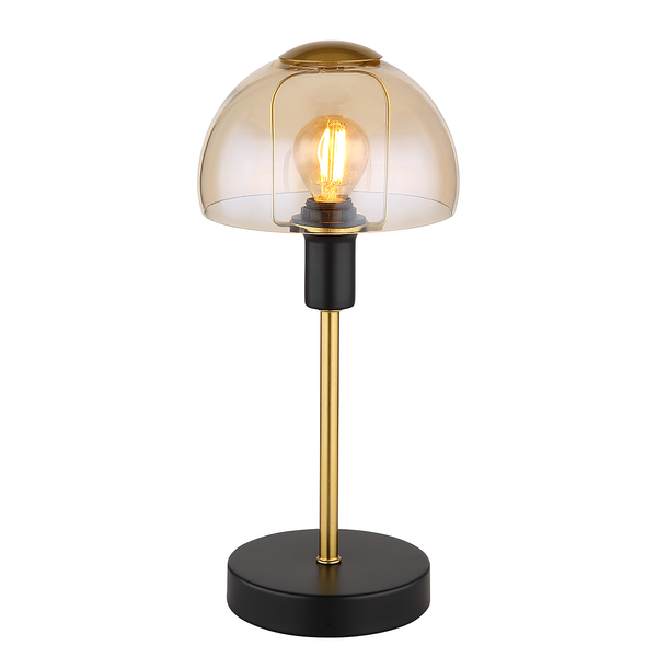 Tischleuchte Kokkini - Farbglas / Eisen - 1-flammig - Beige