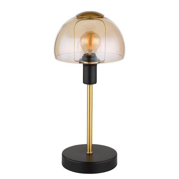 Tischleuchte Kokkini - Farbglas / Eisen - 1-flammig - Beige