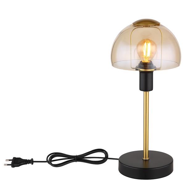 Tischleuchte Kokkini - Farbglas / Eisen - 1-flammig - Beige
