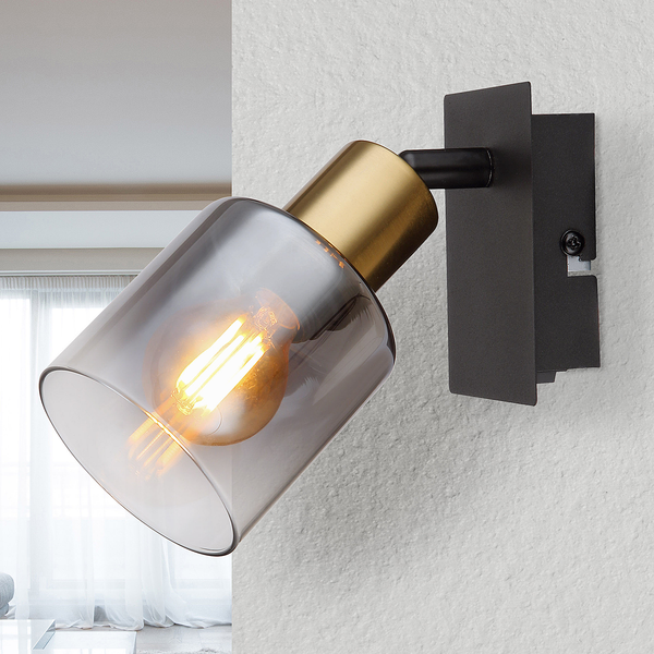 Wandleuchte Hollsy - Farbglas / Eisen - 1-flammig