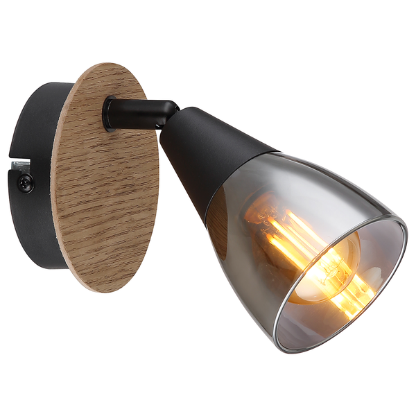 Wandleuchte Mubby - Farbglas / Eisen - 1-flammig