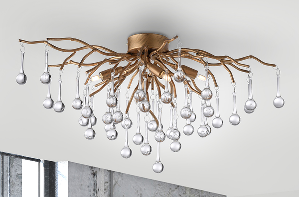 Deckenleuchte Icicle - Aluminium / Stahl - 4-flammig - Messing
