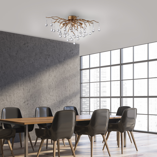 Deckenleuchte Icicle - Aluminium / Stahl - 4-flammig - Messing