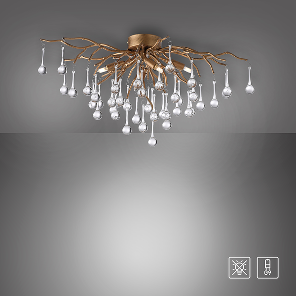 Deckenleuchte Icicle - Aluminium / Stahl - 4-flammig - Messing