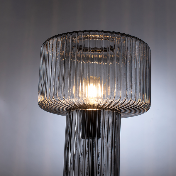 Tischleuchte Fungus - Rauchglas - Grau - 1-flammig