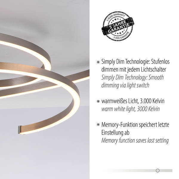 LED-Deckenleuchte Danilo - Aluminium / Kunststoff - Silber