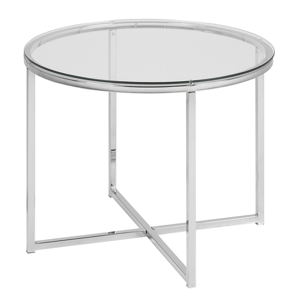 Beistelltisch Kilchis - Glas / Metall - Chrom