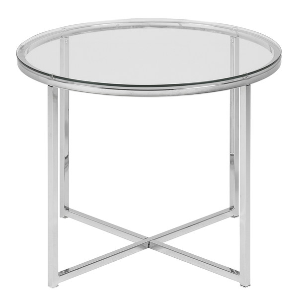 Beistelltisch Kilchis - Glas / Metall - Chrom