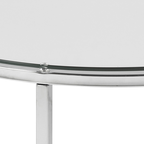 Beistelltisch Kilchis - Glas / Metall - Chrom