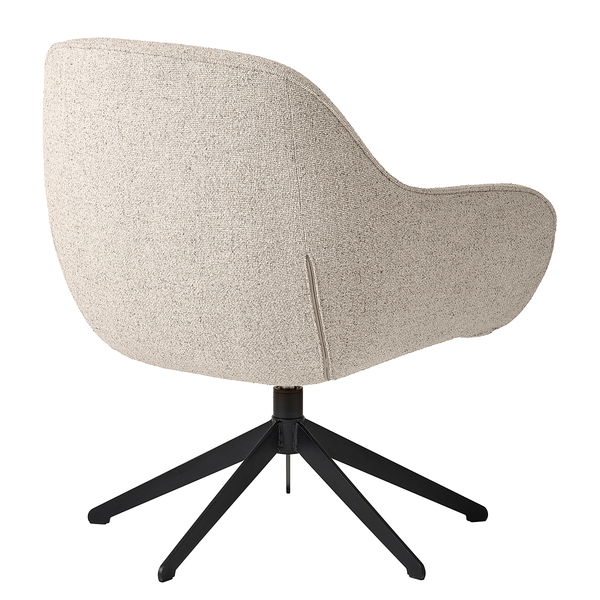 Loungesessel Baracoa - Bouclé / Stahl - Beige / Schwarz