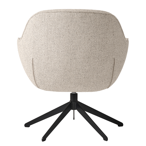 Loungesessel Baracoa - Bouclé / Stahl - Beige / Schwarz