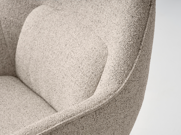 Loungesessel Baracoa - Bouclé / Stahl - Beige / Schwarz