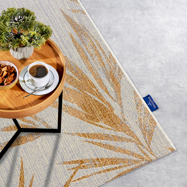 In- & Outdoor Teppich Charles - Polyester / BCF - Creme / Gold - 200 x 285 cm