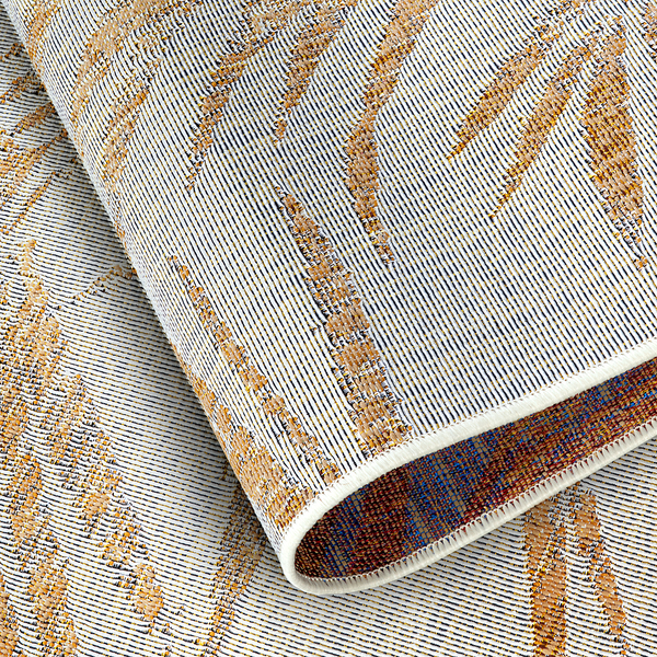 In- & Outdoor Teppich Charles - Polyester / BCF - Creme / Gold - 200 x 285 cm