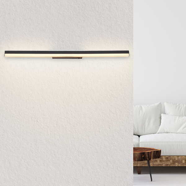 LED-Wandleuchte Sallo - Acryl / Aluminium - 1-flammig - Schwarz - Breite: 80 cm