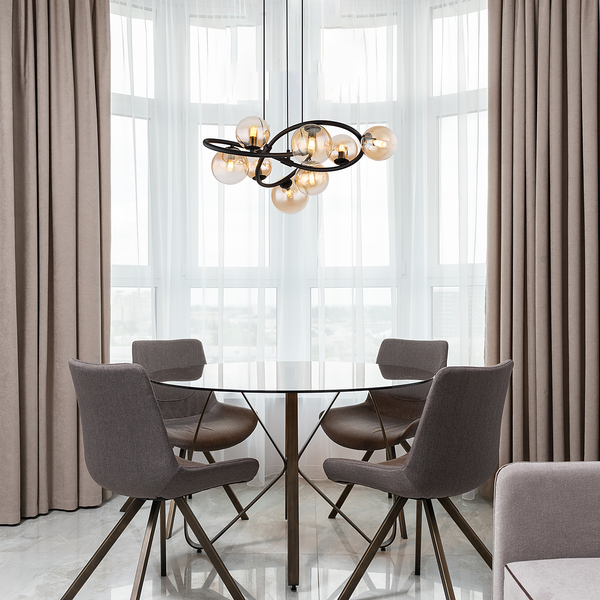 LED-Pendelleuchte Tuberius - Farbglas / Eisen - 8-flammig