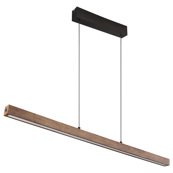 LED-Pendelleuchte Olivus - Acrylglas / Gummibaum massiv - 2-flammig
