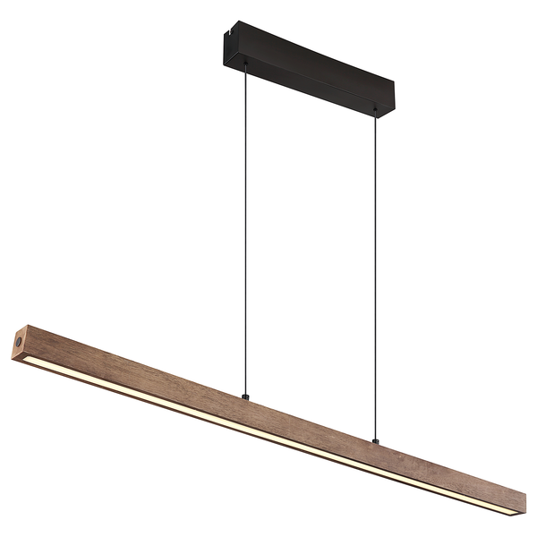LED-Pendelleuchte Olivus - Acrylglas / Gummibaum massiv - 2-flammig