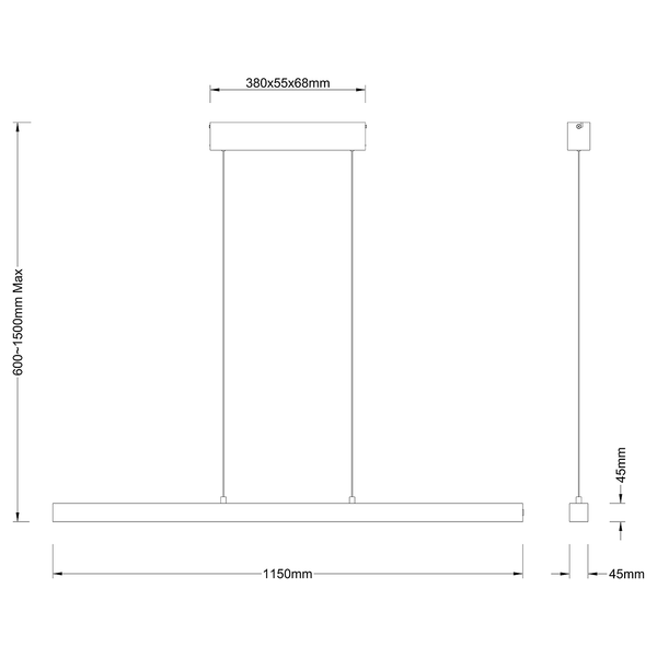 LED-Pendelleuchte Olivus - Acrylglas / Gummibaum massiv - 2-flammig